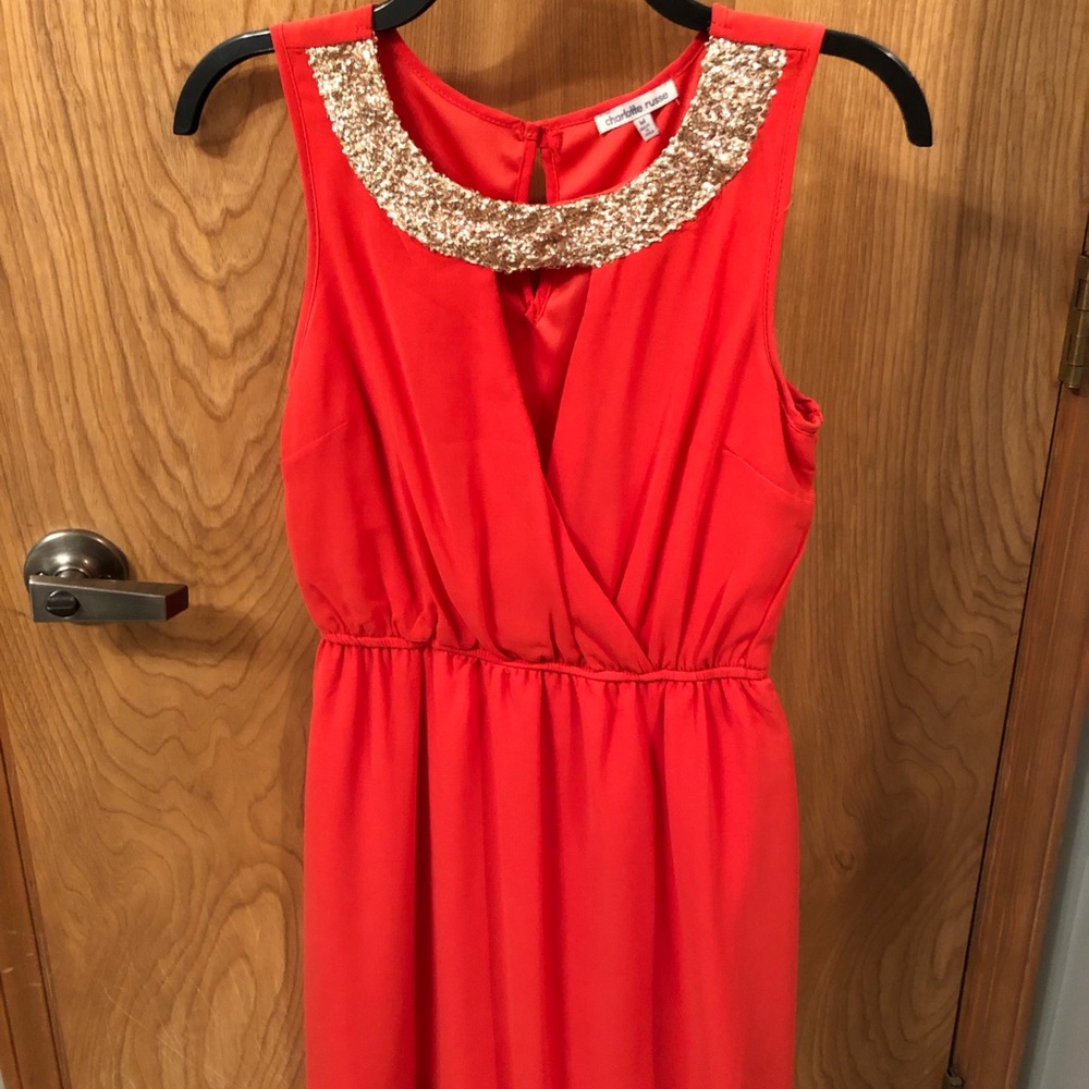 Charlotte Russe gold and orange dress